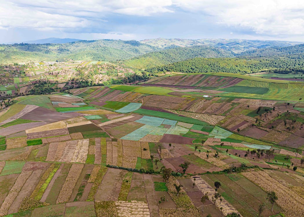 Aerial View of Mosaic Farmlands in Mau Narok Kenya